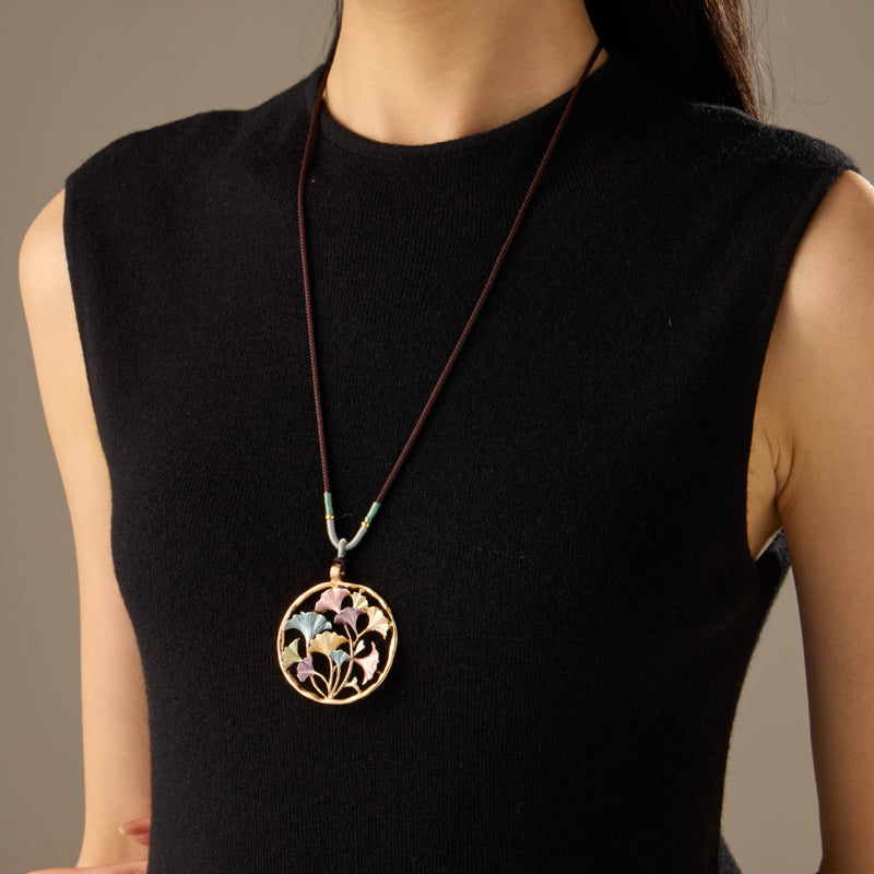Vintage Blad Hänge Halsband
