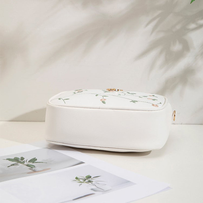 Blommig Broderad Avslappnad Väska