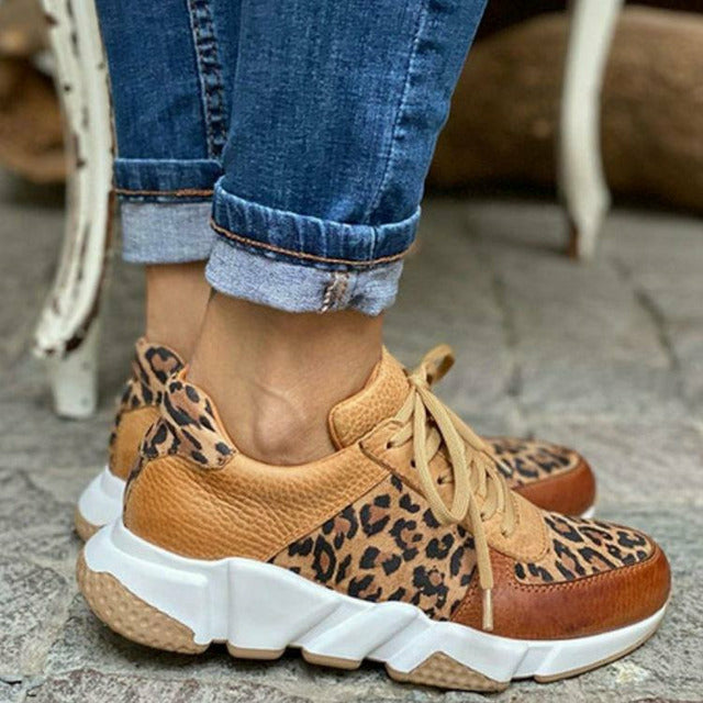 Lediga Sneakers Med Leopardmönstret