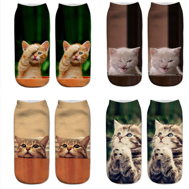 Kreativa Strumpor Med Katttryck
