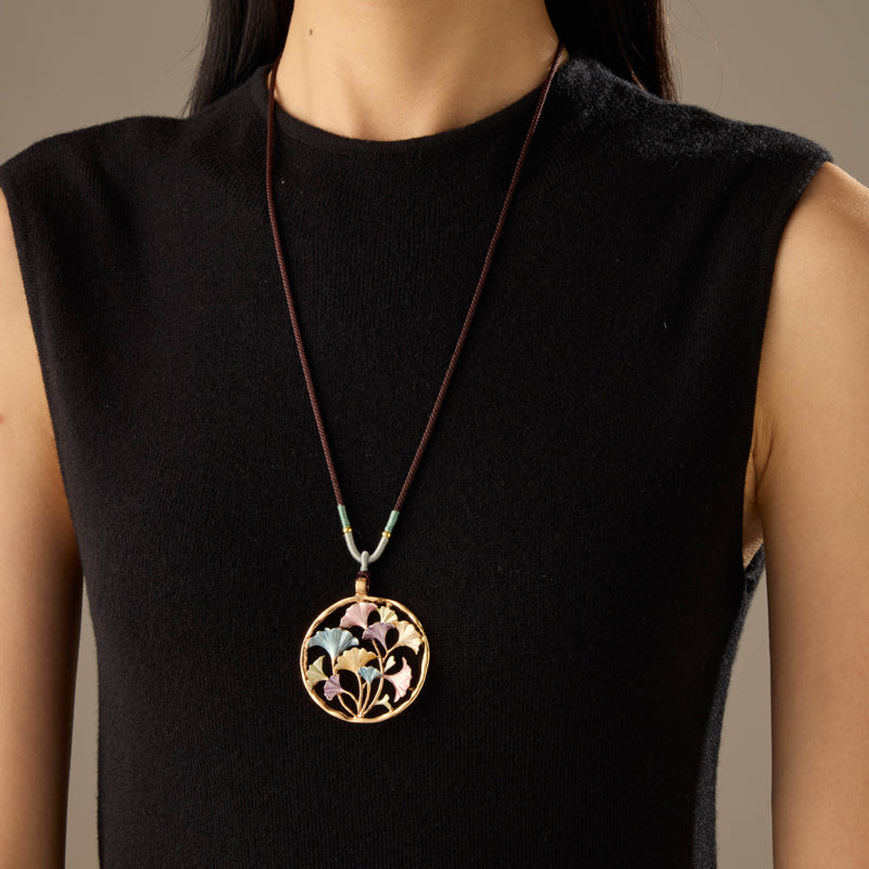 Vintage Blad Hänge Halsband