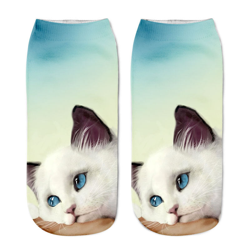 Kreativa Strumpor Med Katttryck