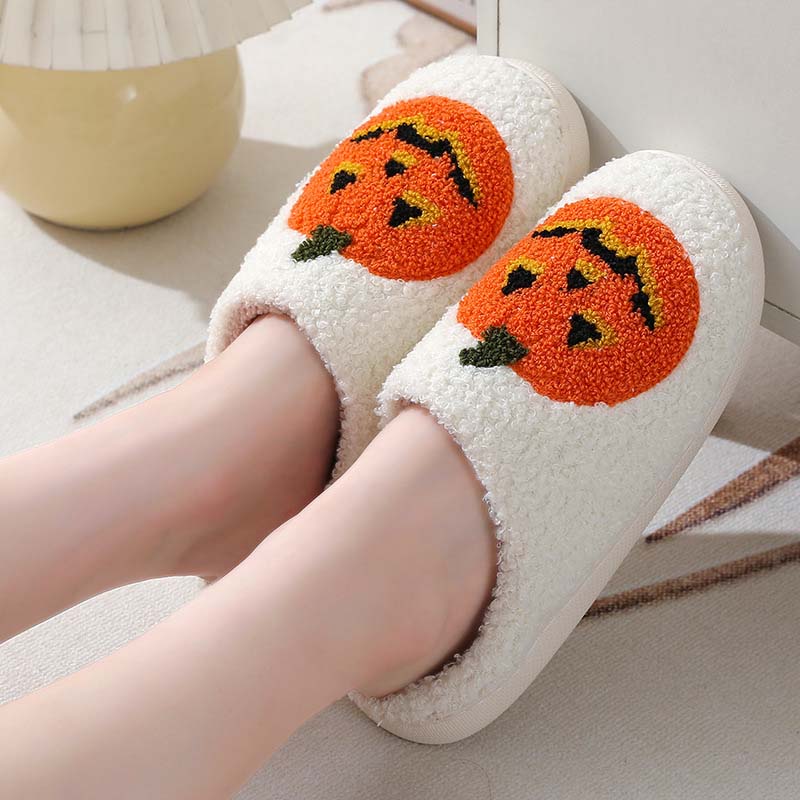 Halloween Pumpa Plysch Tofflor