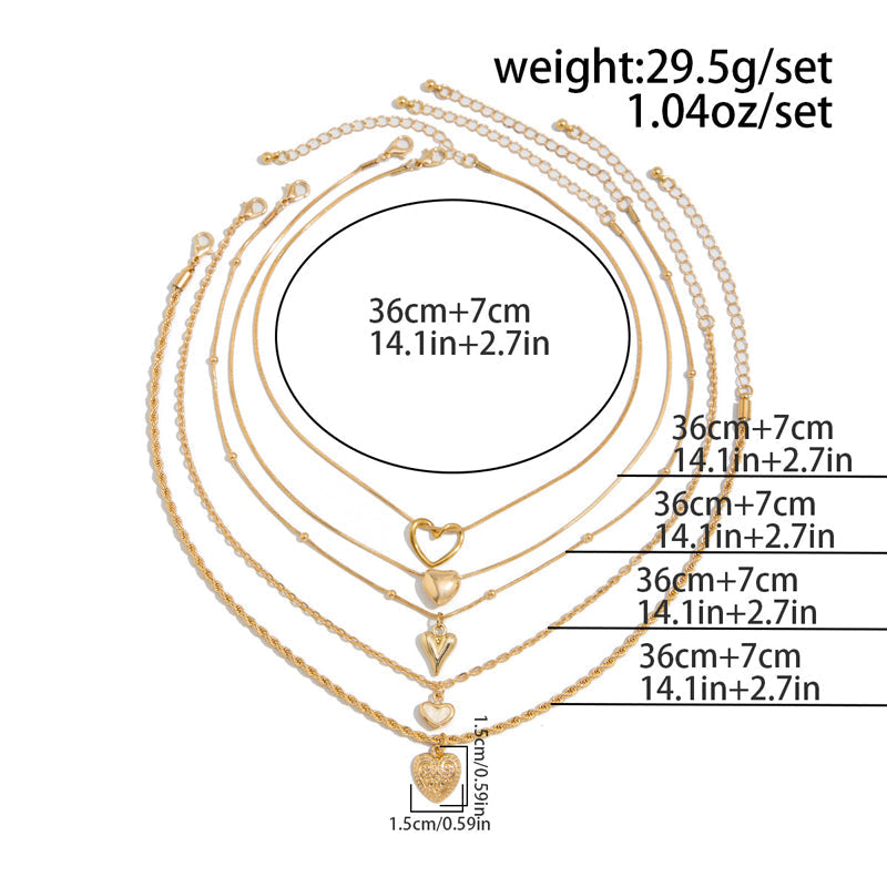 Hjärthänge Halsband Set
