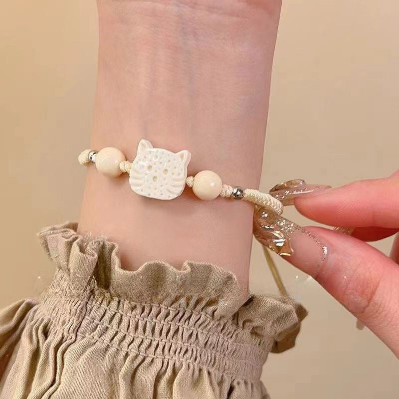 Flätat Armband Med Tecknad Katt