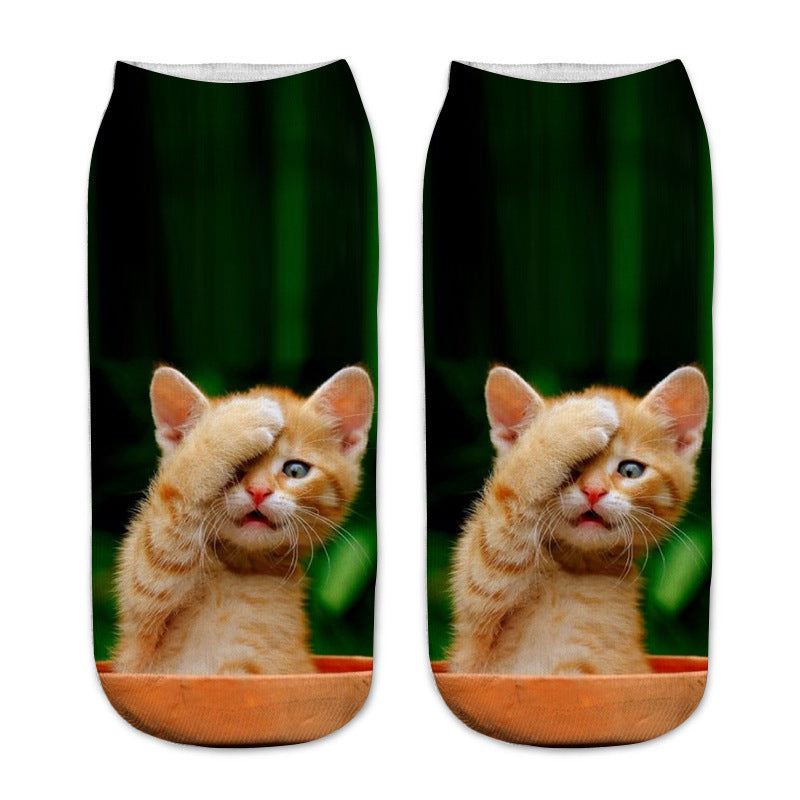 Kreativa Strumpor Med Katttryck