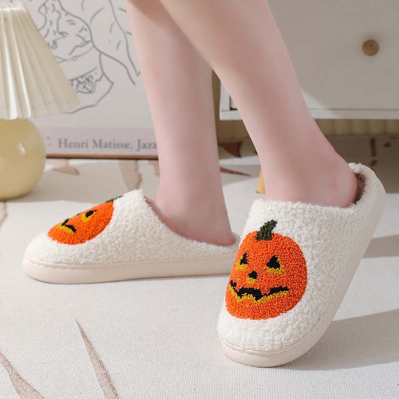 Halloween Pumpa Plysch Tofflor
