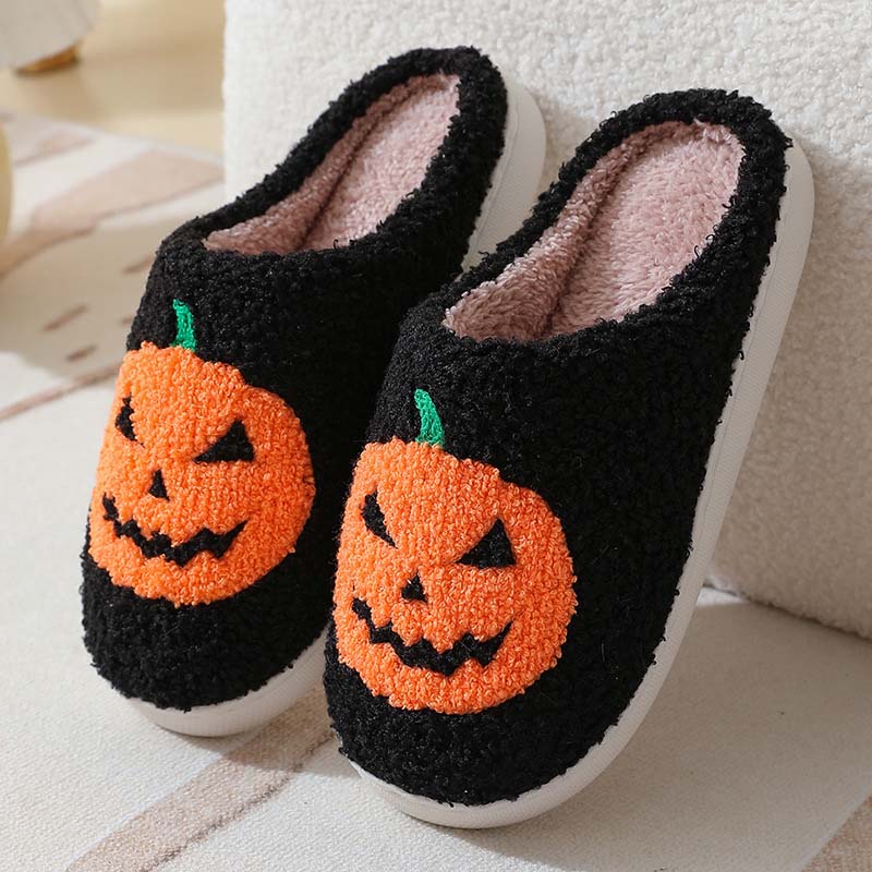 Halloween Pumpa Plysch Tofflor