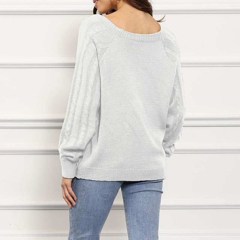 Casual Kabelstickad Tröja