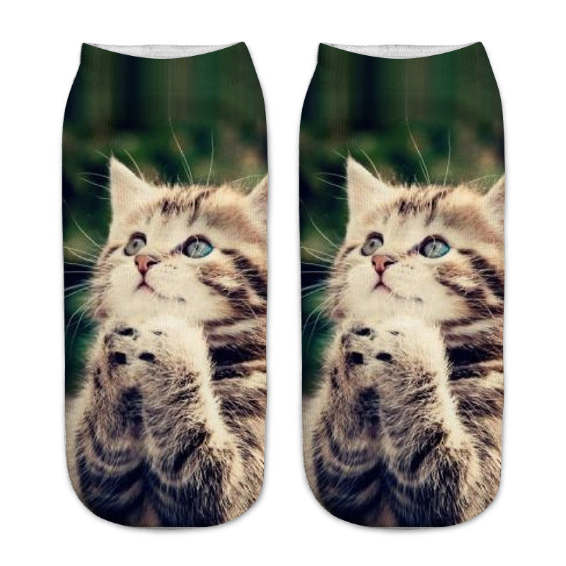Kreativa Strumpor Med Katttryck