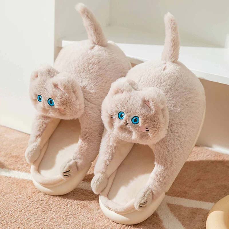 Tecknad Katt Plysch Tofflor