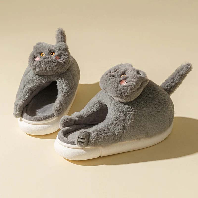 Tecknad Katt Plysch Tofflor