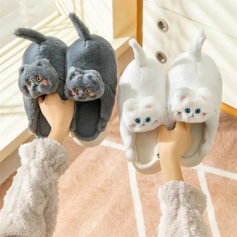 Tecknad Katt Plysch Tofflor
