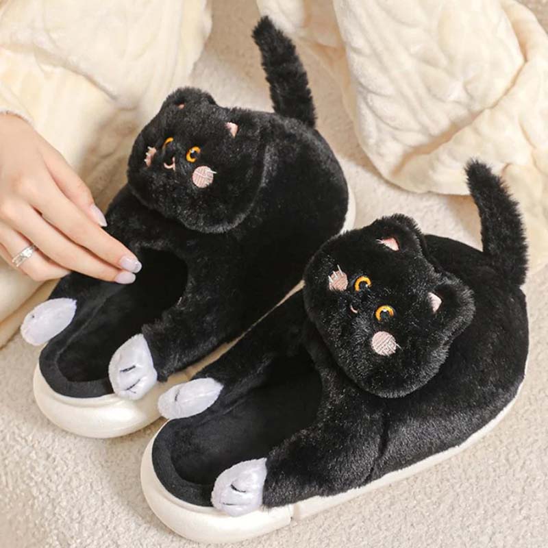 Tecknad Katt Plysch Tofflor