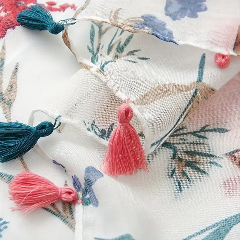 Vintage Halsduk Med Blommönster