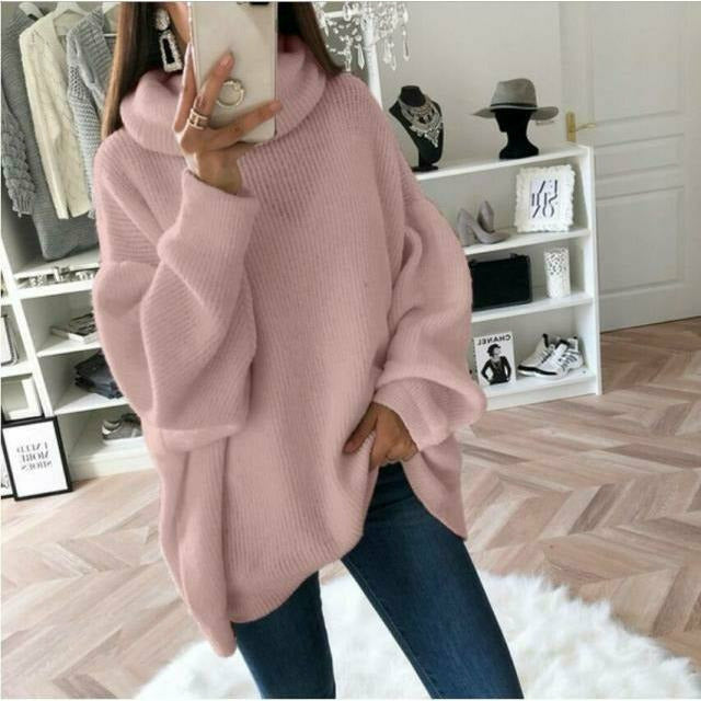 Avslappnad Turtleneck Tröja