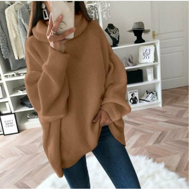 Avslappnad Turtleneck Tröja